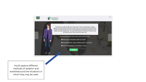 DigiKnowIt News activity teaching youth about the different methods of sedation and anesthesia and the situations in which they may be used.