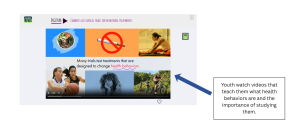 Screen capture of a DigiKnowIt News video that teaches youth what health behaviors are and the importance of studying them.